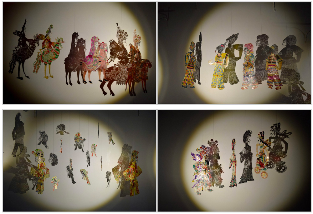 close ups of shadows with the puppets